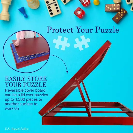 Jigitz 1500 Piece Jigsaw Puzzle Board Easel - 26x35in Portable Puzzle and Game Table Topper {4}