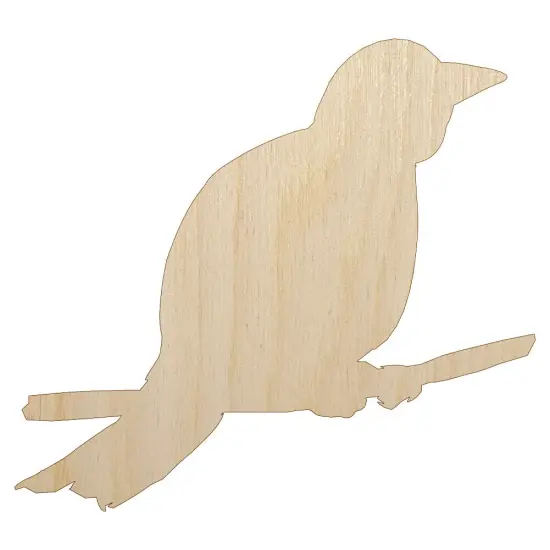Canary Bird on Branch Solid Unfinished Wood Shape Piece Cutout for DIY Craft Projects {1}