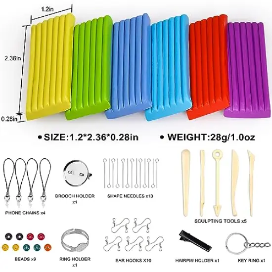 Polymer Clay 36 Colors, CiaraQ Modeling Clay Starter Kits for Kids, Oven Baked Model Clay with Sculpting Tools, Safe and Non-Toxic, Great Gift for Children and Artists {5}