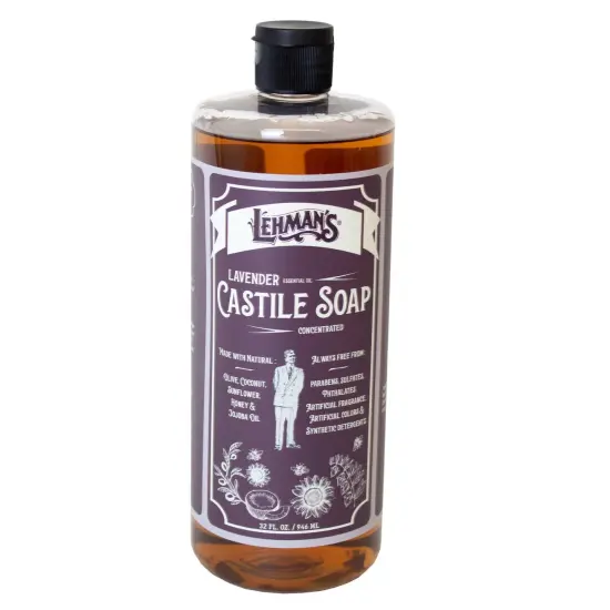 Lehman's Concentrated Liquid Castile Soap, Natural and Gentle Multipurpose Cleaning Solution, 32 fl oz {1}