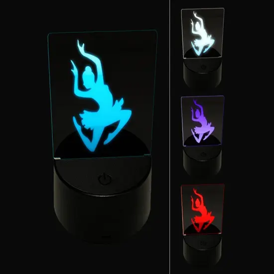 Graceful Ballerina Leaping 3D Illusion LED Night Light Sign Nightstand Desk Lamp {1}
