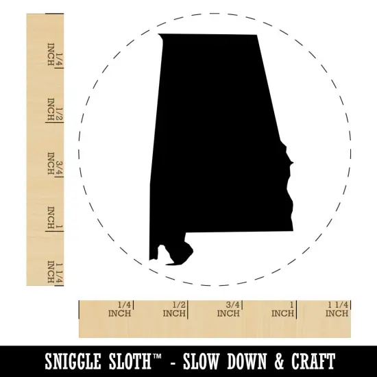 Alabama State Silhouette Rubber Stamp for Stamping Crafting Planners {1}