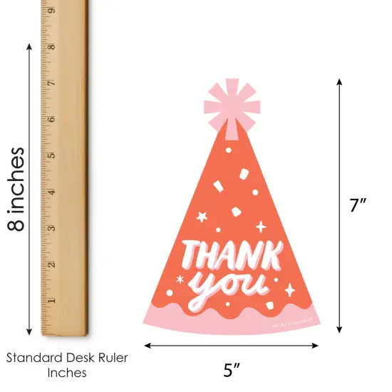 Big Dot of Happiness Party Time - Shaped Thank You Cards - Happy Birthday Party Thank You Note Cards with Envelopes - Set of 12 {7}