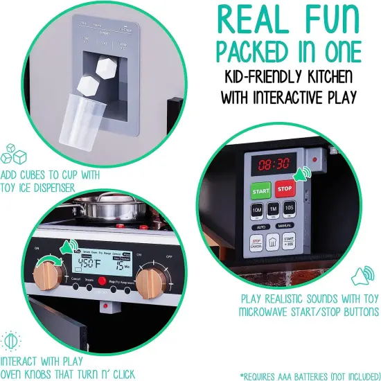 Lil’ Jumbl kitchen set for kids Interactive Play Kitchen Pretend Wooden Play Kitchen {5}