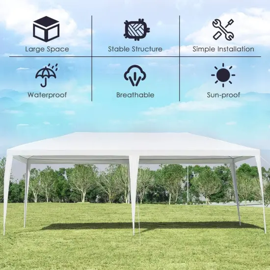 10 x 20 Feet Waterproof Canopy Tent with Tent Peg and Wind Rope {6}