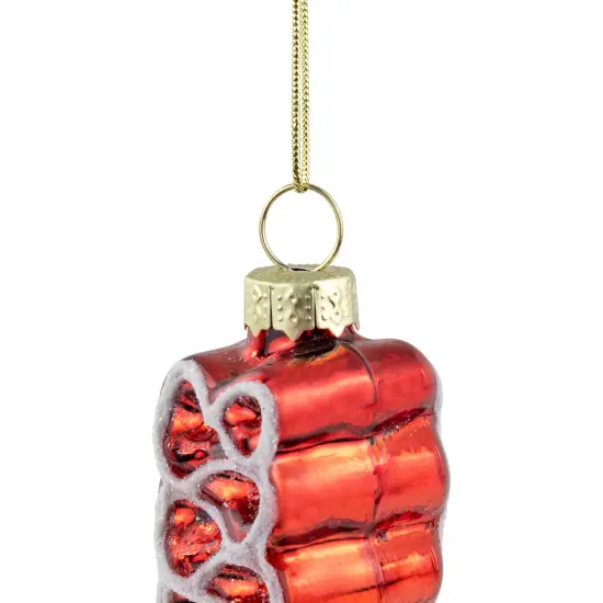 Northlight 3" Red Ribbon Candy Glass Christmas Ornament {6}