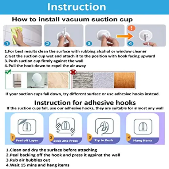 2 x Large Mesh Bath Toy Storage Organizer + 6 Wall Suction Cups, 4 Adhesive Hooks, Bathtub Toy Holder, Baby Bath Toys Net, Bathroom Shower Caddy Hammock, Bath Toy Basket and Bag for Kids & Toddlers {2}