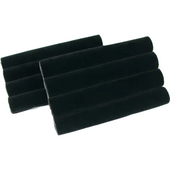 2 Black Velvet Ring Tray Jewelry Pad Showcase Display 5 1/2" {1}