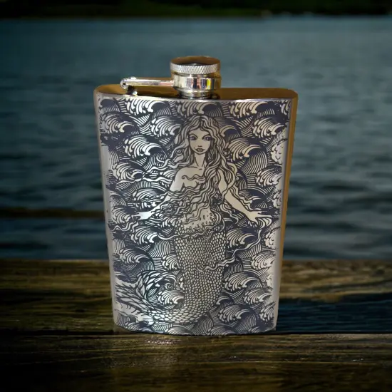 8oz Mermaid Stainless Steel Flask {5}