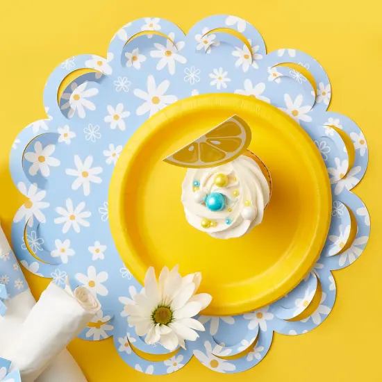 Big Dot of Happiness Blue Daisy Flowers - Floral Party Round Table Decorations - Paper Chargers - Place Setting For 12 {3}