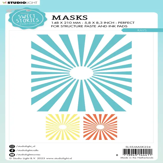 Studio Light Sweet Stories Stencil 5.9"X8.25"-Nr. 224, Rays {3}