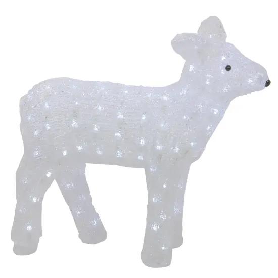 Northlight Lighted Commercial Grade Acrylic Baby Reindeer Christmas Outdoor Decoration - 18" - Polar White Lights Clear {3}