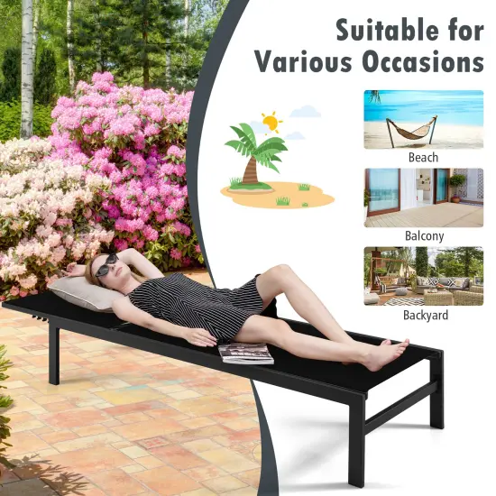 Costway Patio 6-Position Lounge Chair Chaise Aluminium Adjust Recliner {12}