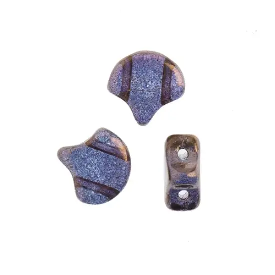 John Bead Czech Glass AB/Bronze Ginko Beads, 50g Bronze Lined {2}