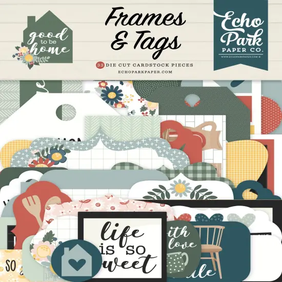 Echo Park Cardstock Ephemera-Frames & Tags, Good To Be Home {1}