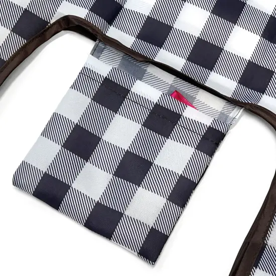 Wrapables JoliBag Collection Reusable Shopping Bag (Set of 2) Black Checkers {4}