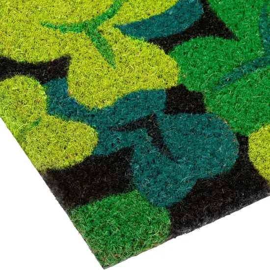 Northlight Black Coir Multicolor Green Shamrock Outdoor Doormat 18" x 30" {6}