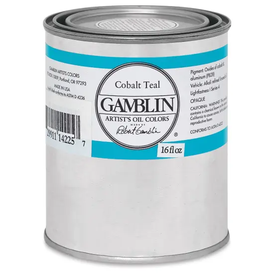 Gamblin Artist's Oil Color - Cobalt Teal, 16 oz Can {2}