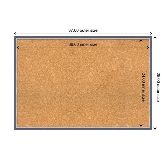 Theo Narrow Wood Framed Corkboard, Natural Cork Theo Blue {3}