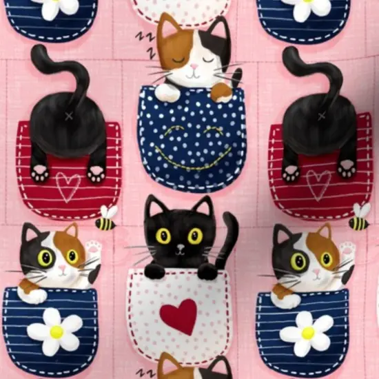 Various Fabrics by the Yard or Fat Quarter Whimsical Kittens Cat Custom Printed Fabric by Spoonflower {7}
