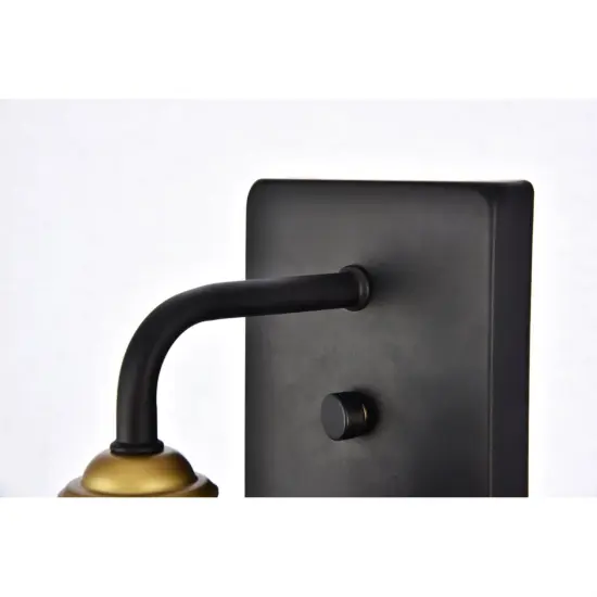 Anders Collection Wall Sconce D7.1 H8.3 Lt:1 Black and Brass Finish {5}