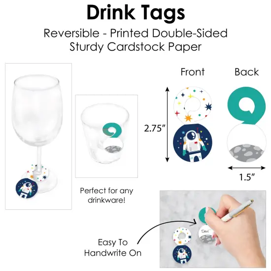 Big Dot of Happiness Blast Off to Outer Space - Rocket Ship Baby Shower or Birthday Party Paper Charger & Table Decorations Chargerific Kit for 8 {7}