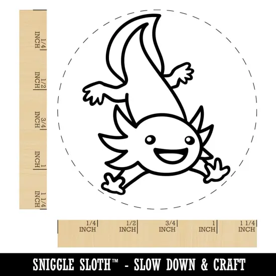 Adventurous Axolotl Salamander Rubber Stamp for Stamping Crafting Planners {1}
