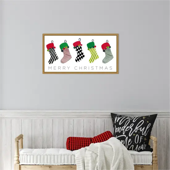 Christmas Stockings by Patricia Pinto Canvas Art Framed {5}