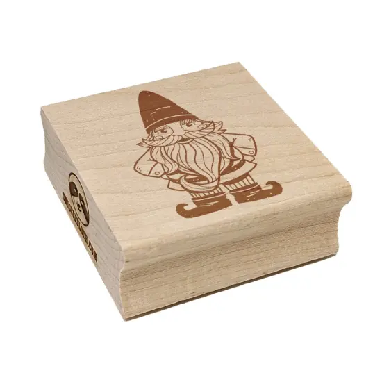 Garden Gnome Square Rubber Stamp for Stamping Crafting {7}