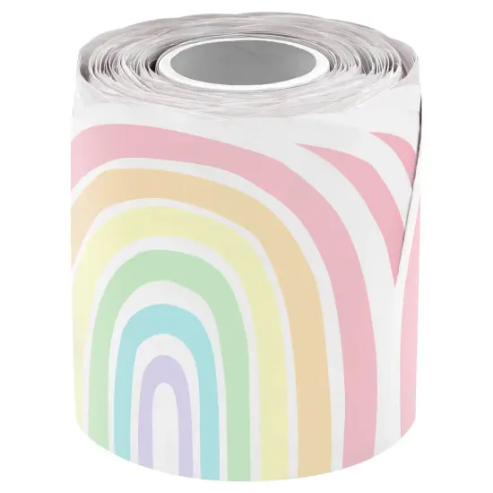 Pastel Pop Rainbows Die-Cut Rolled Border Trim, 50 Feet, 3 Rolls {3}