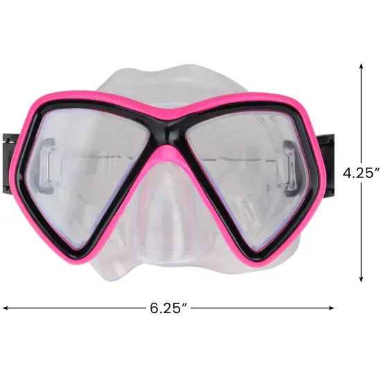 Swim Central 6.25" Hot Pink and Black Monaco Children's Swimming Mask for Ages 10 and up {4}