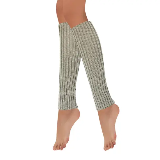 Wrapables 80's Style Neon Fluorescent Ribbed Leg Warmers Light Gray {2}