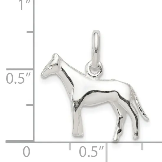Sterling Silver Horse Charm Jewelry Animal Jewelry 17mm x 23mm {5}