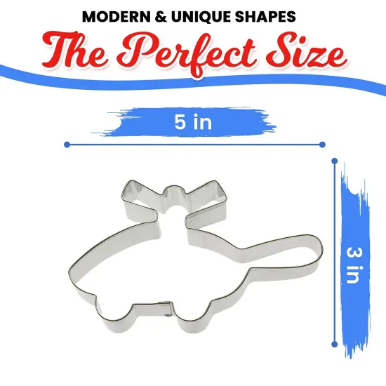 CookieCutter.Com Helicopter Cookie Cutter 5 Inch &ndash;Tin Plated Steel Cookie Cutters &ndash; Made In The USA {2}