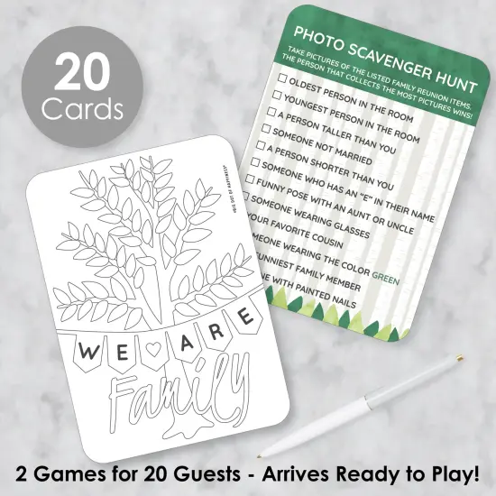 Big Dot of Happiness Family Tree Reunion - 2-in-1 Family Gathering Party Cards - Activity Duo Games - Set of 20 {3}