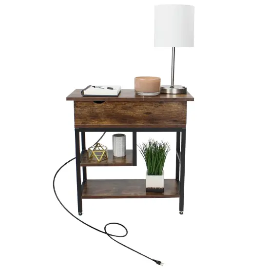 Creekview Home Emporium Narrow End Table with Charging Station with USB Ports {6}