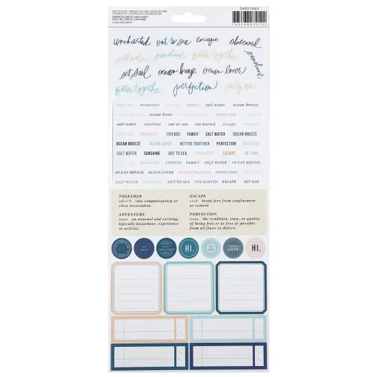 Heidi Swapp Set Sail Cardstock Stickers-151/Pkg {2}
