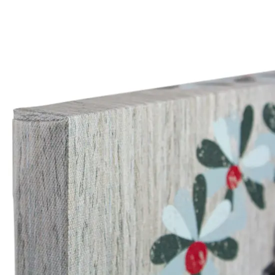 Northlight 10" Christmas Wreath and Joy to the World Canvas Wall Art with Photo Clip Gray {4}