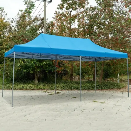 10' x 20' Carport Tent Pop Up Wedding Tent Folding Shelter Canopy-Blue {1}