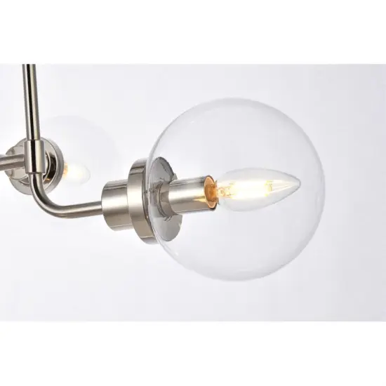 Hanson 8 lights pendant in polished nickel with clear shade {5}