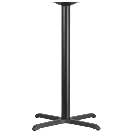 Emma and Oliver 30'' x 30'' Restaurant Table X-Base with 3'' Dia. Bar Height Column Black {1}
