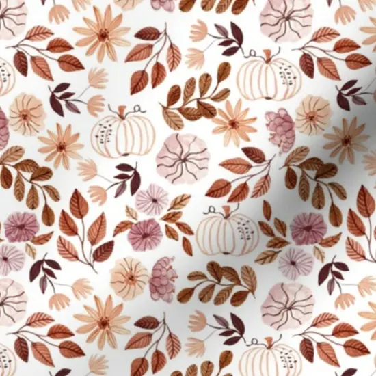 Various Fabrics by the Yard or Fat Quarter Watercolor Pumpkin Painted Flowers Autumn All Custom Printed Fabric by Spoonflower {7}
