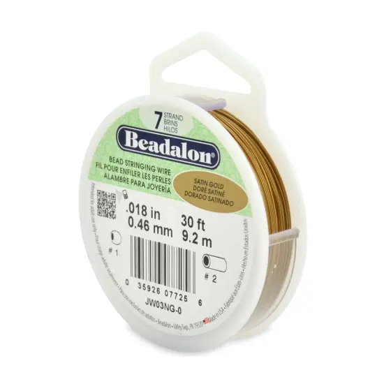 Satin Gold Beadalon Beading Wire .018" Thickness 7 Strand (30 Feet) {1}