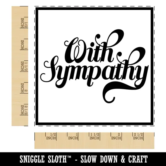With Sympathy Elegant Text Square Rubber Stamp for Stamping Crafting {1}