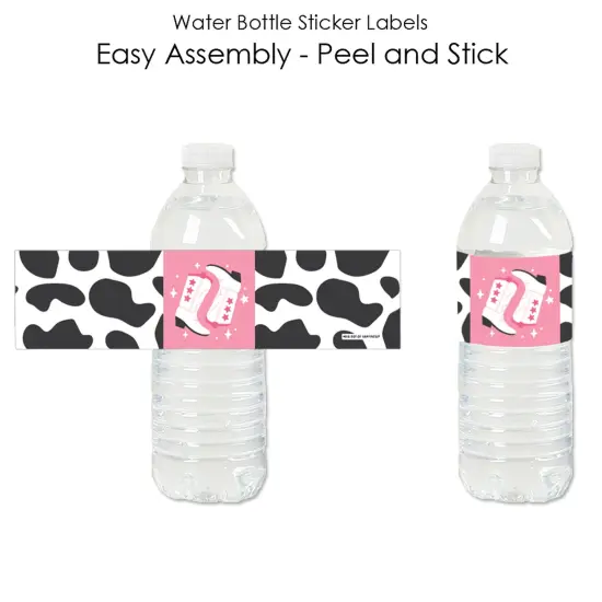 Big Dot of Happiness Rodeo Cowgirl - Pink Western Party Water Bottle Sticker Labels - Set of 20 {3}