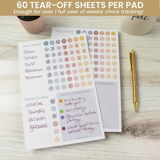 bloom daily planners Planning Pad, 6" x 9", Chore Pad with Magnets, Pastel {5}