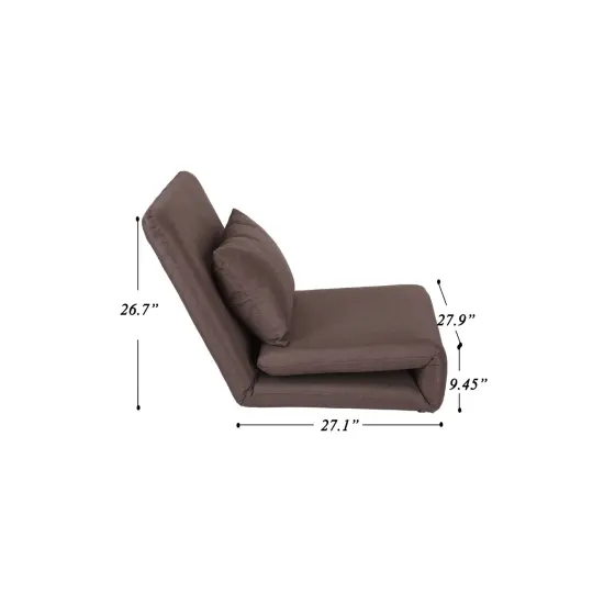 Relaxie Linen Convertible Flip Floor Chair Sleeper Brown {6}