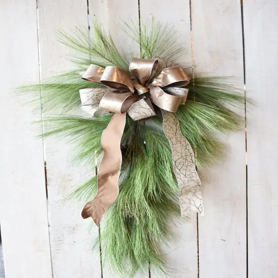 40" Faux Long Needle Pine Swag (w/o bow) {6}