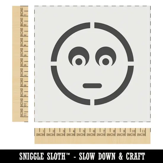 Scared Face Emoticon Wall Cookie DIY Craft Reusable Stencil {1}