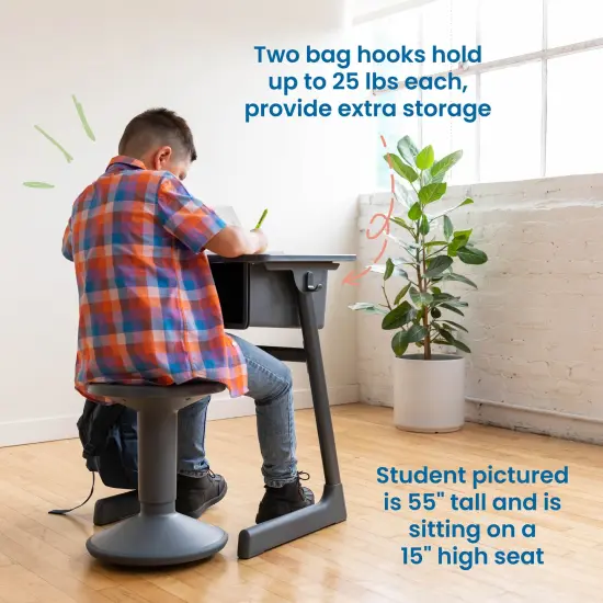 Cave Open Front Student Desk with Large Plastic Book Box, Ready-to-Assemble {5}